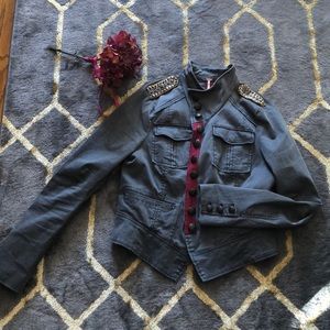 Free People Military Jacket Size M EUC